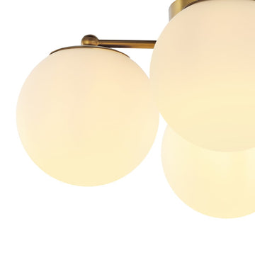 Orly 18" Bohemian Farmhouse Iron/Frosted Glass LED Semi Flush Mount - JONATHAN Y